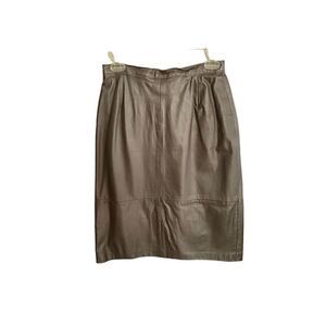 COMINT vintage 80s women’s brown 100% leather skirt size 9/10